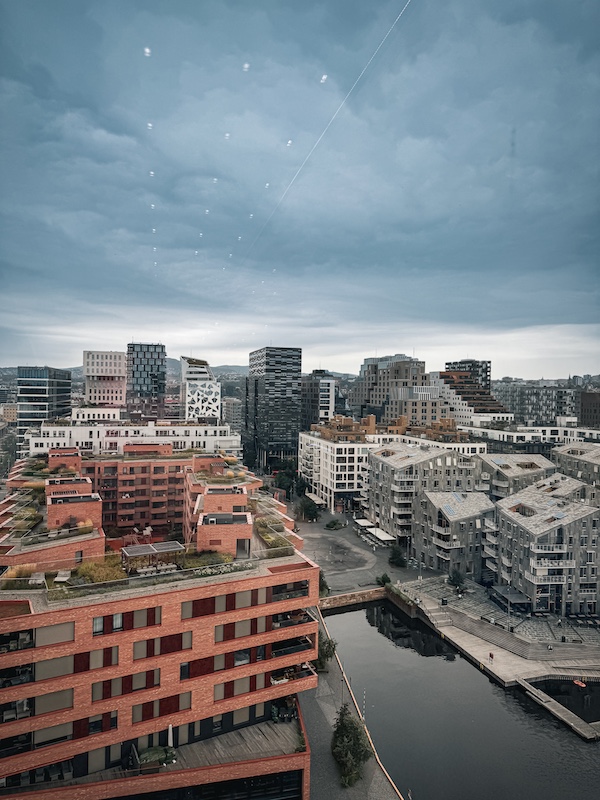 Neubauviertel Bjørvika von oben fotografiert