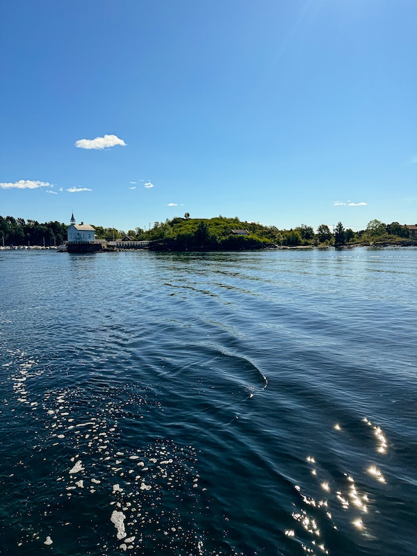 Insel im Oslofjord vom Wasser aus fotografiert